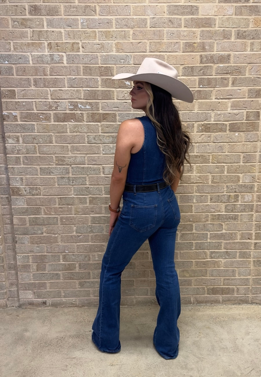 WESTERN CHIC DENIM JUMPSUIT