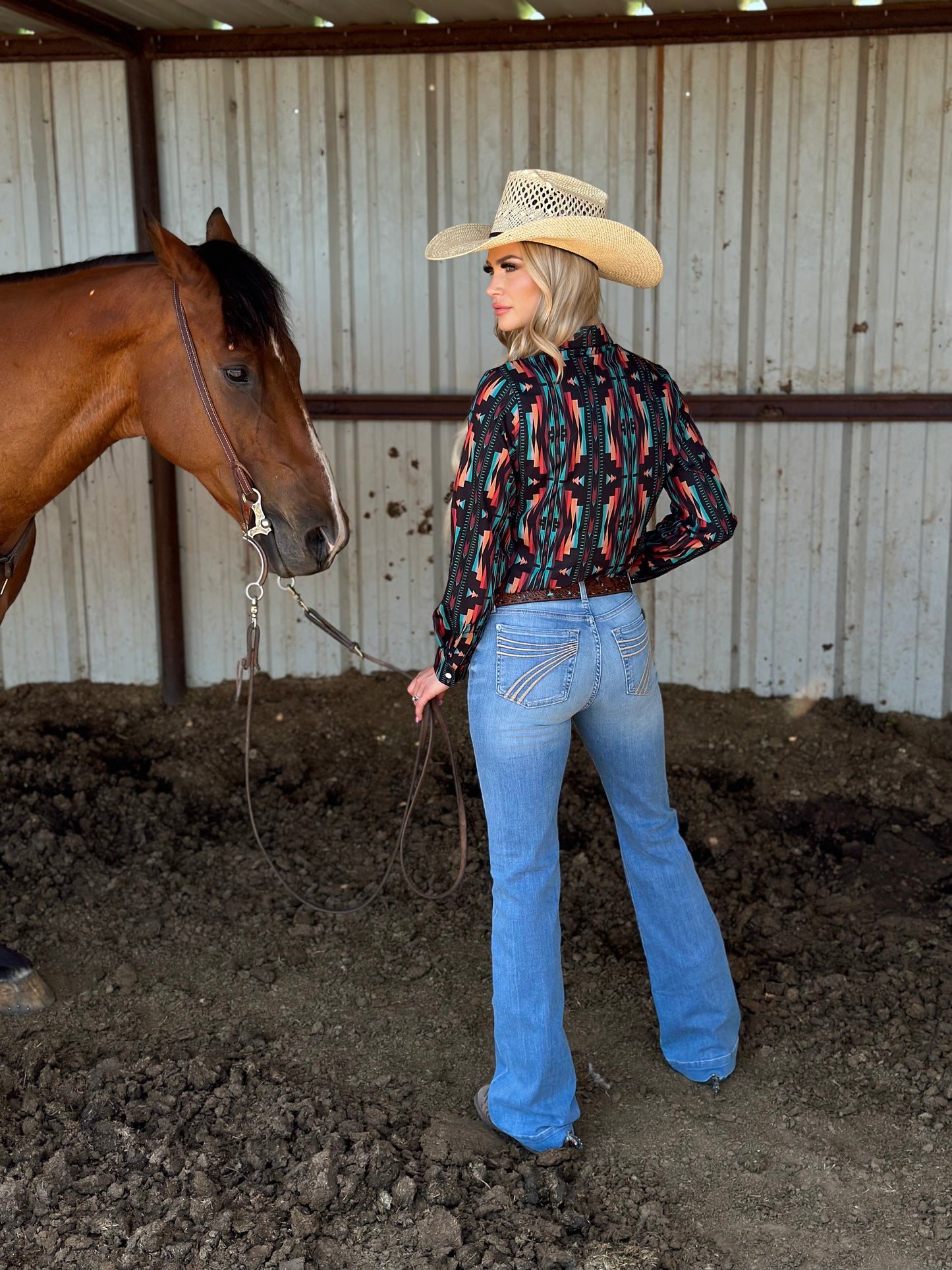 AZTEC COWGIRL BUTTON UP