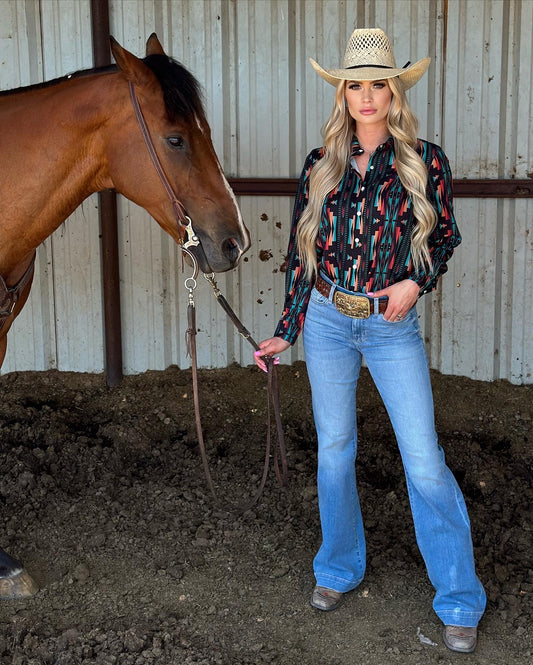 AZTEC COWGIRL BUTTON UP