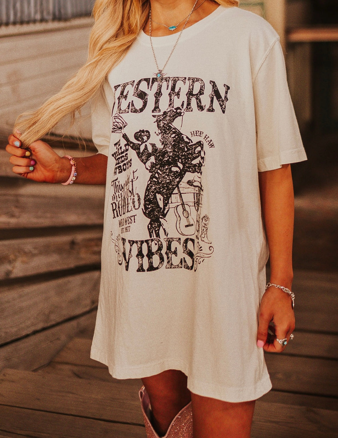 WESTERN VIBE T-SHIRT DRESS